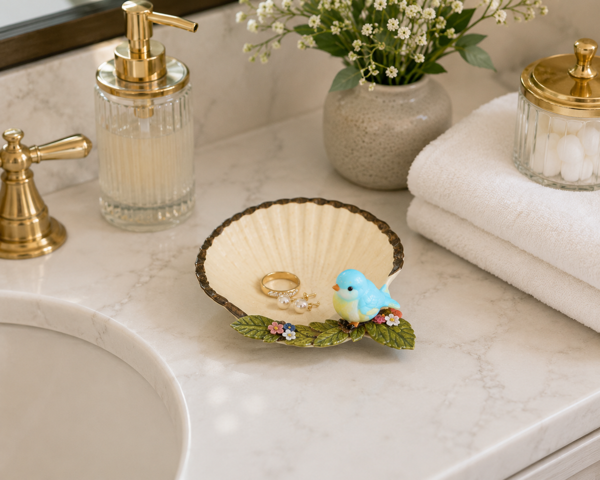 Seashell Trinket Dish Bird