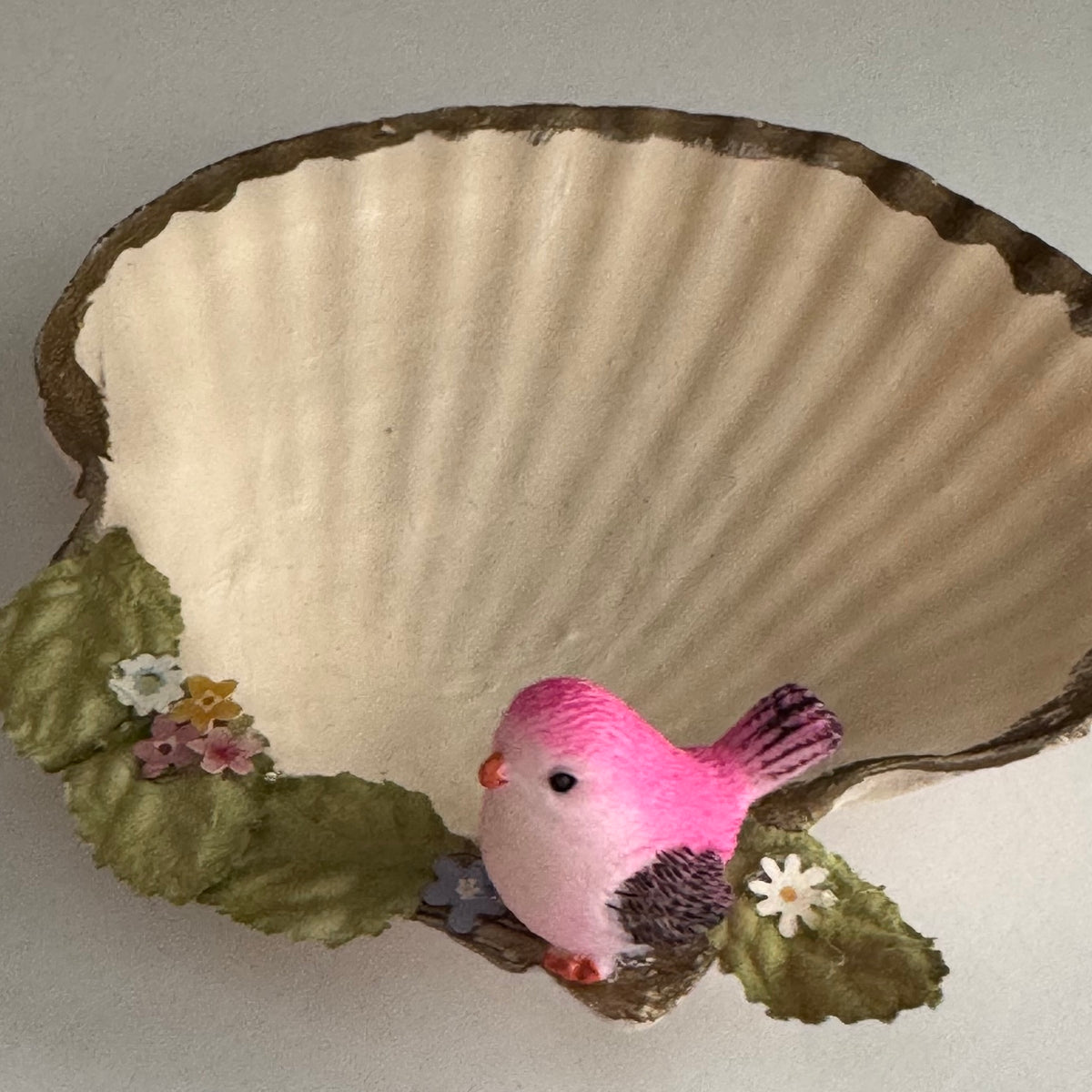 Seashell Trinket Dish Bird