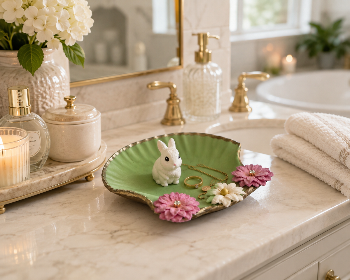 Seashell Trinket Dish Bunny