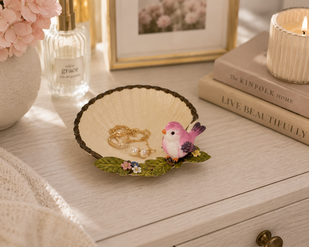 Seashell Trinket Dish Bird