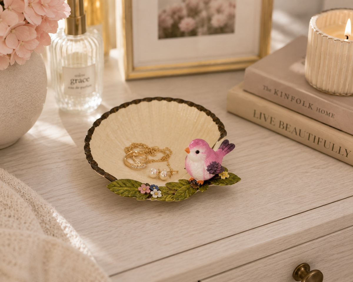 Seashell Trinket Dish Bird